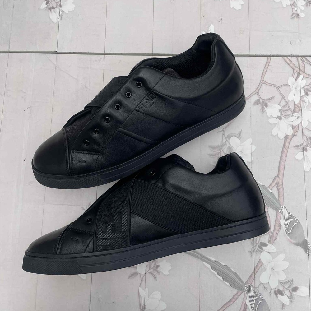 Fendi Black Leather Sneakers